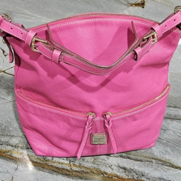 DOONEY & BOURKE PINK LEATHER HOBO BAG - Picture 2 of 6